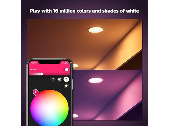 Philips Hue Smart 5/6 Inch LED Downlights, Color-Changing