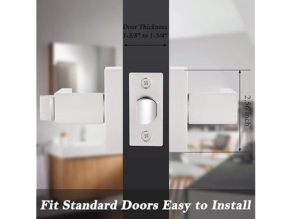 Probrico 6 Pack 6 Pack Square Privacy Door Levers Satin Nick