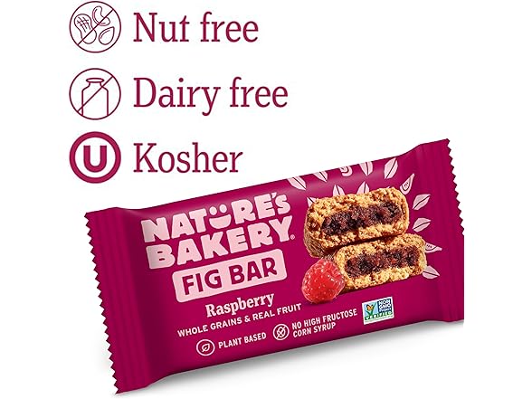 12PK Nature’s Bakery Whole Wheat Fig Bars, Raspberry