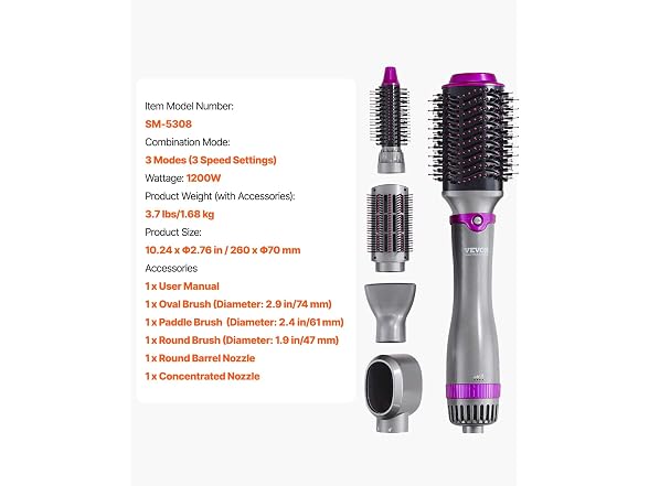 Hair Air Styler and Dryer Brush