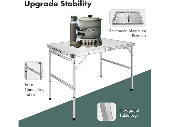 VILLEY Folding Camping Table 36''L x 23''W