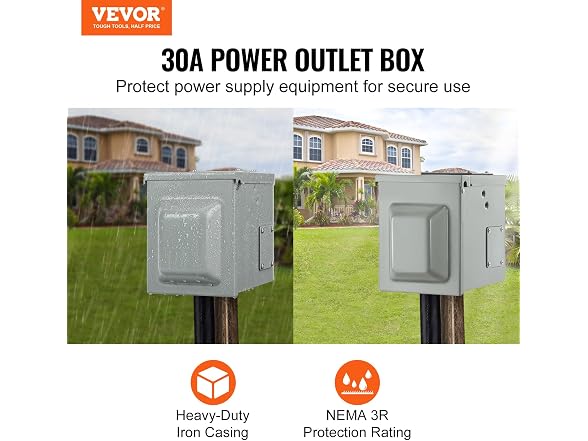 VEVOR 30 Amp RV Power Outlet Box