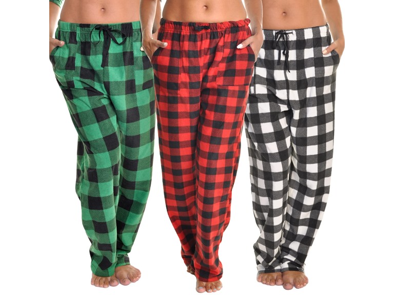 Angelina Women's COZY Fleece Pajama Pants (3-Pack)