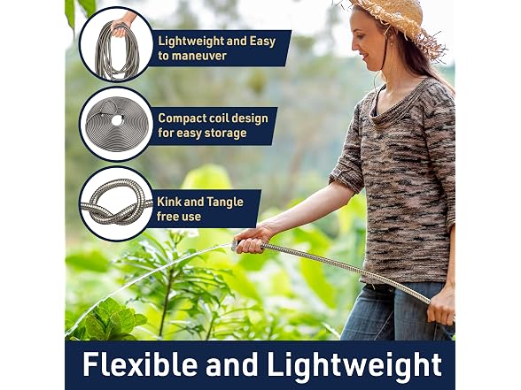 Stainless Steel Garden Hose 100 ft