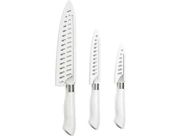 Eco-Friendly 3Pc Kitchen Knife Set w/ Sheaths