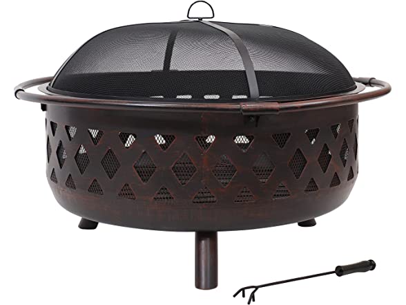 Sunnydaze Crossweave Wood Burning Fire Pit