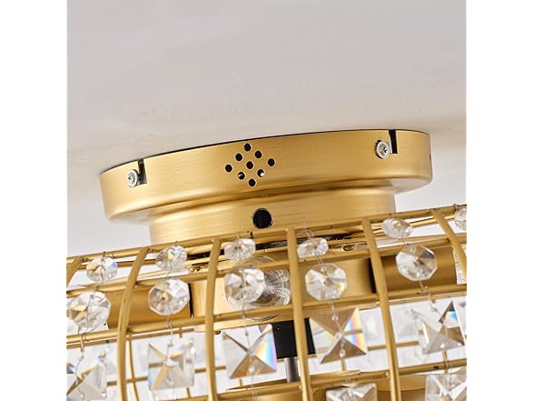 Parrot Uncle 19.7 Inch Gold Crystal Fandelier Ceiling Fan