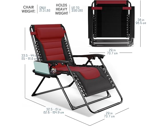 Nestl Padded Oversized Zero Gravity Chair