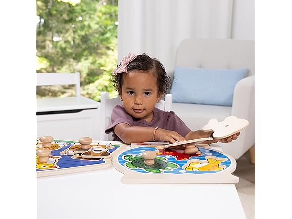 Melissa & Doug Wooden Jumbo Peg Puzzle