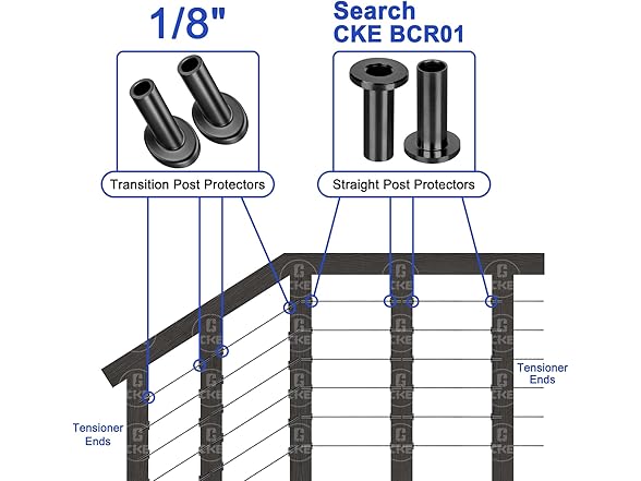 CKE 40 Pack Black 30 Degree 3/16" Angle Beveled Protector Sleeves
