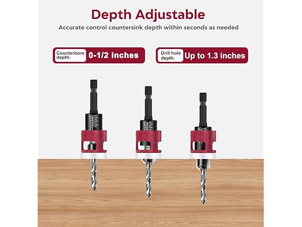 Csyibeielec 7 Pcs Countersink Drill Bit