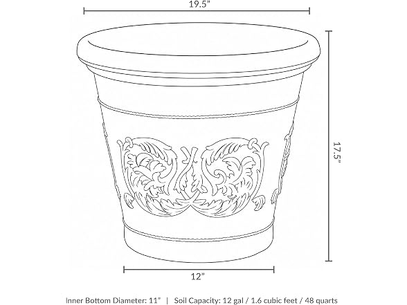 Sunnydaze Arabella 19.5'' Plastic Planter