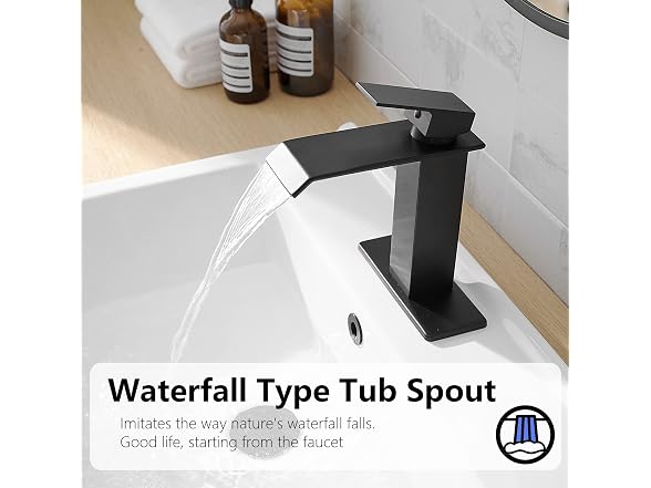 BATHLAVISH Matte Black Bathroom Sink Faucet