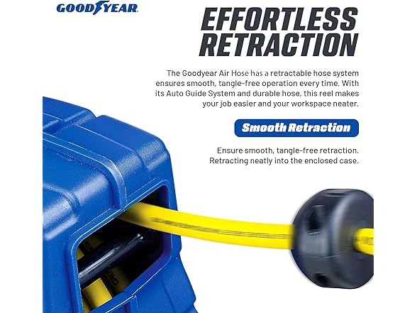 Goodyear Air Hose Reel Retractable 3/8" x 50'
