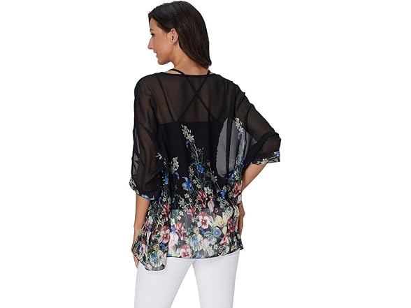 Ckikiou Women (OS) Flowy Batwing Semi Sheer Up