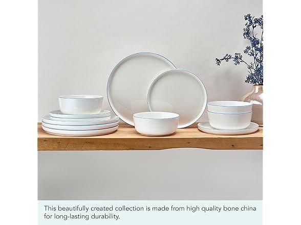 Mikasa Samantha 12 Piece Bone China Dinnerware Set White