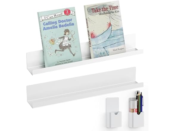 Magnetic Book Shelf 2pk White