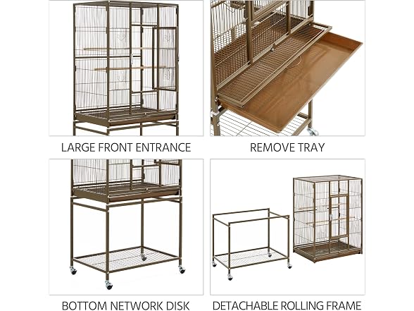 Yaheetech Wrought Iron Standing Large Parrot Cage