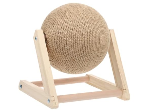 SUPVOX Cat Scratcher Toy 6.69 Inch Sisal Rolling Ball