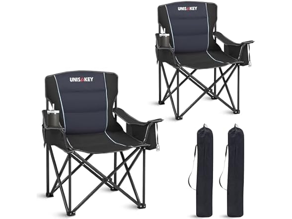 (2 Pack) Oversized Folding Camping Chair