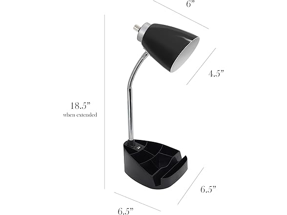 Simple Designs Limelights LD1056-BLK Desk Lamp Organizer