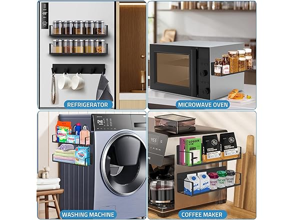 IYEBAU Magnetic Spice Racks, 7 Pack