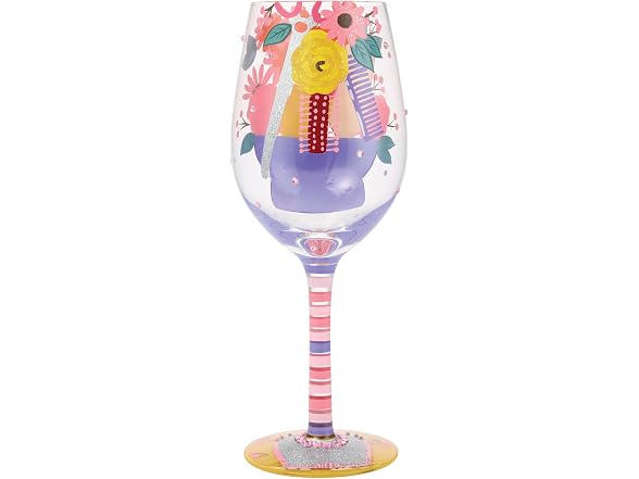 Designs by Lolita Best Hairstylist Ever Hand-Painted Wine Glass 15 oz.