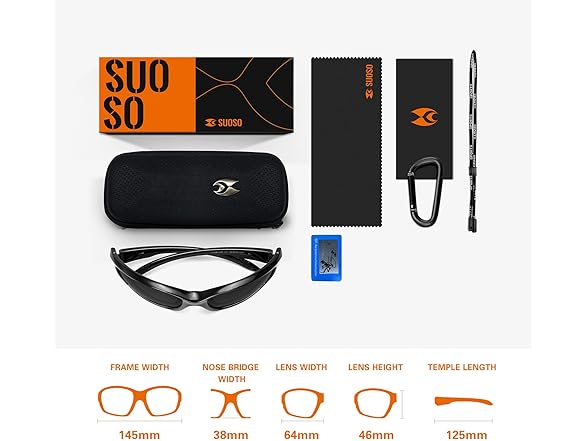 suoso Sports Sunglasses, UV400, Polarized