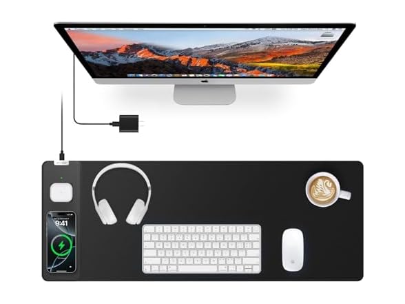 Magnetic Wireless Charging Mouse Pad, 27.5"x11.8"