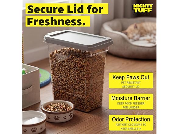 Mighty Tuff 8 lb Dog Food Container with Secure Lid Clasp