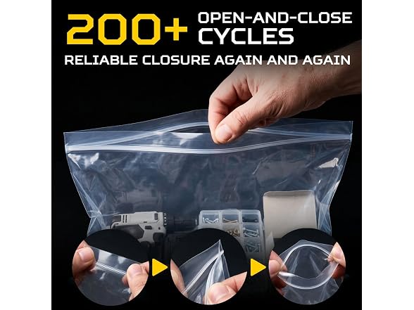 28" x 30" Heavy-Duty Extra Large Zip Plastic Bags, 50 Count