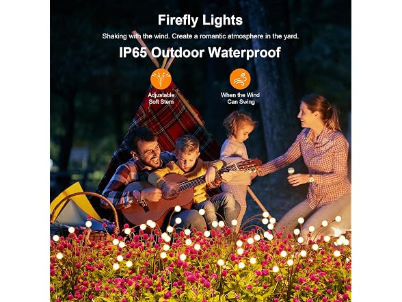 ASMAD Solar Firefly Lights, 6 Pack
