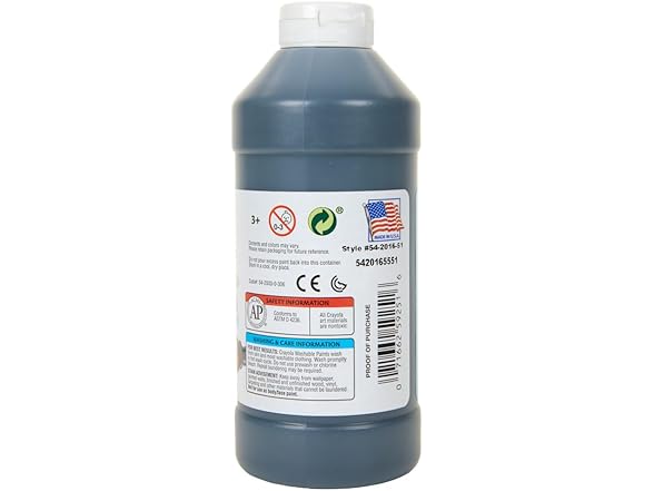 Crayola Washable Paint, Black, 16 oz.