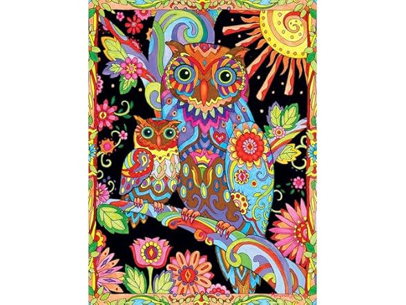 Colorful Expresions Owl and Baby by Night 300XL Piece Puzzle