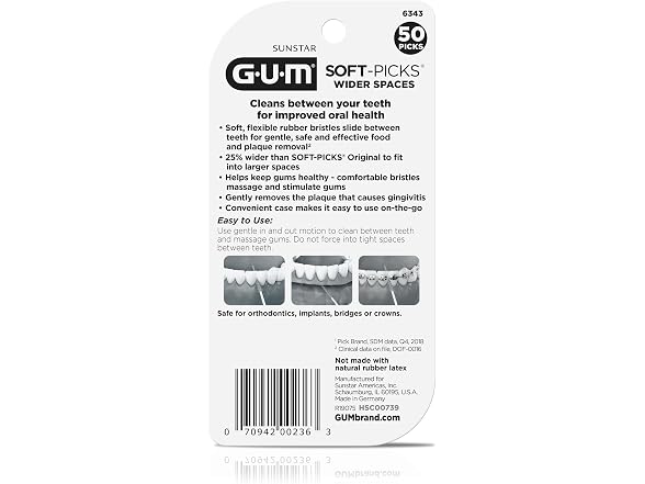 GUM Soft Picks Wider Spaces Interdental 50ct