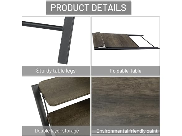 Folding Desk Foldable Table Space Saving Computer Table
