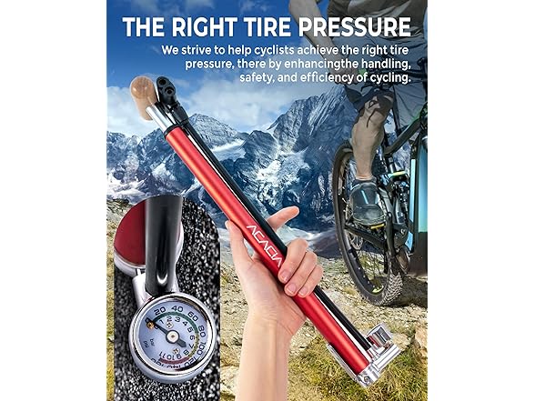 ACACIA Bike Floor Pump w/Gauge