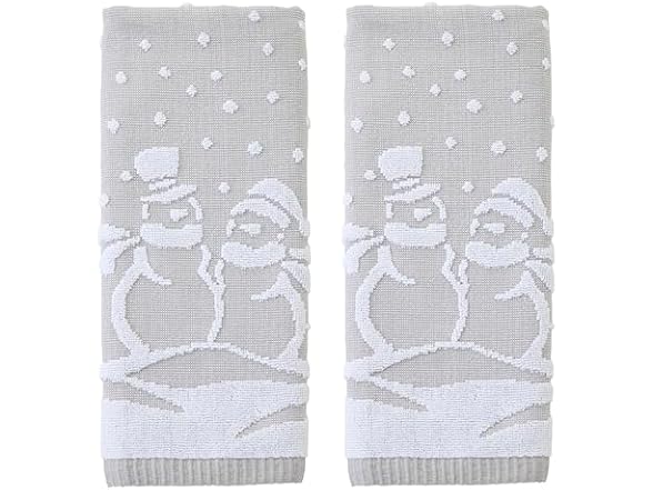 SKL Home Christmas Winter Scenic Snowmen 100% Cotton