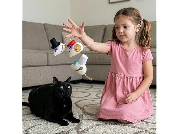 SPOT Mice at Work Cat Toys, Catnip Filled Plush Mice