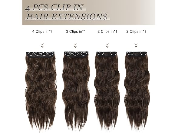VRBEATTER Clip in Long Wavy Synthetic