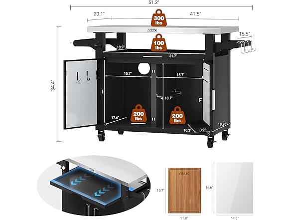 NUUK 42in Outdoor Kitchen Storage Island
