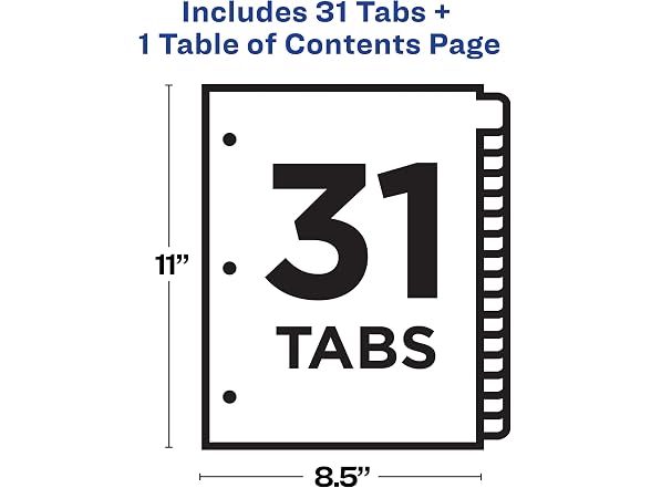 Avery® Ready Index® 20% Recycled Table of Contents Dividers