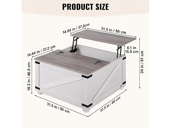31.5" Farmhouse Coffee Table