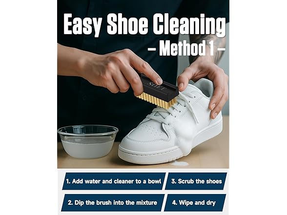 Jevvu Shoe Cleaner Kit with 3 Brushes Towel