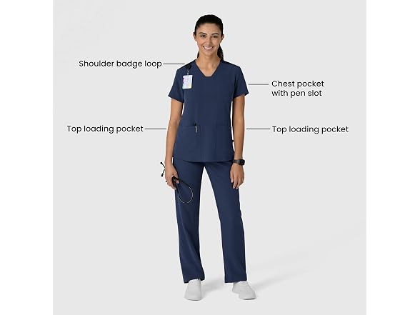 Wink Women (XS) Flex-n-reach V-neck Scrub Top