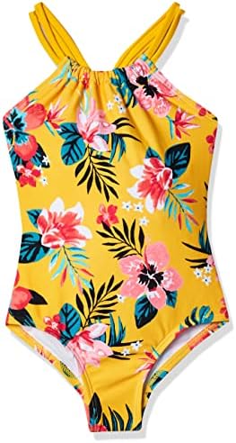 Kanu Surf Girls' Jasmine Beach Sport Halter One Piece Swimsuit, Brooke Mango, 2T