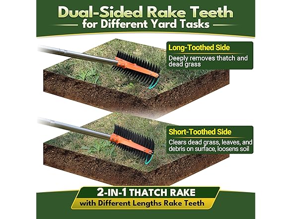 CKLT 18-Tine Thatch Rake 62.5in Handle