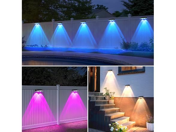 Brightever B0G2Y2JTWP Solar Fence Lights 8p RGBW
