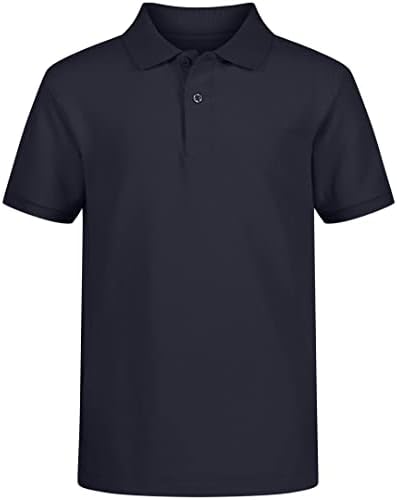 IZOD Boys' School Uniform S/S Pique Polo, Navy, 10-12 Husky