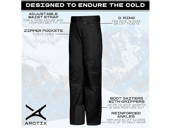 Arctix Kids Snow Pants w/ Reinforced Knees and Seat